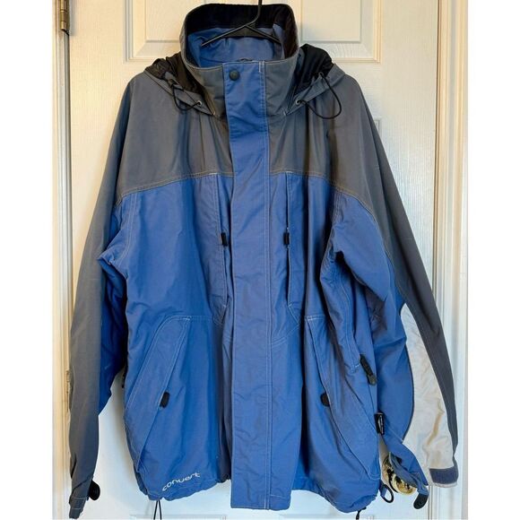 Columbia Mens Gray and Blue Convert Waterproof Insulated Hooded Ski Jacket XL - Picture 1 of 12